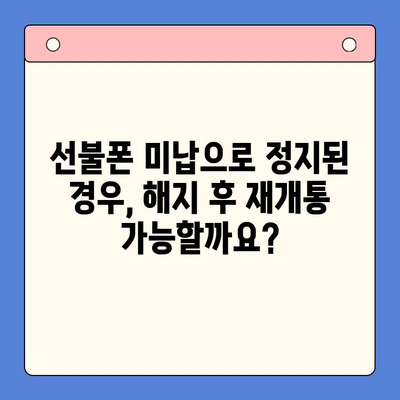 선불폰 미납 정지 후 핸드폰 개통, 어떻게 해야 할까요? | 선불폰, 미납, 해지, 재개통, 개통방법