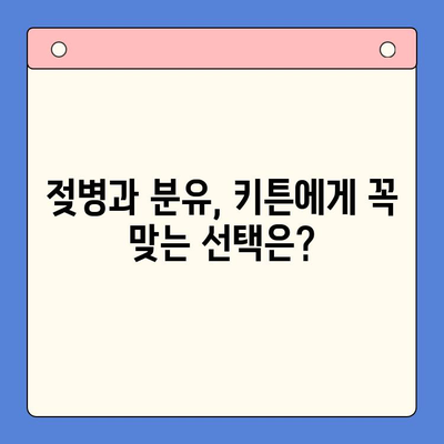 키튼 성장에 도움되는 제품 비교분석| 냥이 엄마를 위한 선택 가이드 | 키튼, 성장 제품, 젖병, 분유, 사료, 비교 리뷰