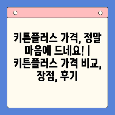 키튼플러스 가격, 정말 마음에 드네요! | 키튼플러스 가격 비교, 장점, 후기
