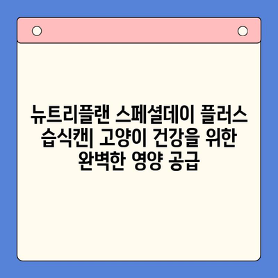 뉴트리플랜 스페셜데이 플러스 습식캔 영양 성분 완벽 분석 | 고양이 건강, 영양 관리, 습식캔 비교