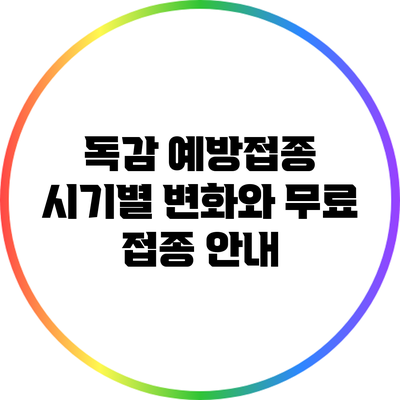 독감 예방접종: 시기별 변화와 무료 접종 안내
