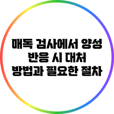 매독 검사에서 양성 반응 시 대처 방법과 필요한 절차