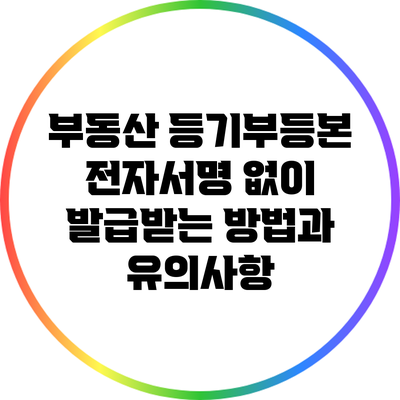 부동산 등기부등본 전자서명 없이 발급받는 방법과 유의사항