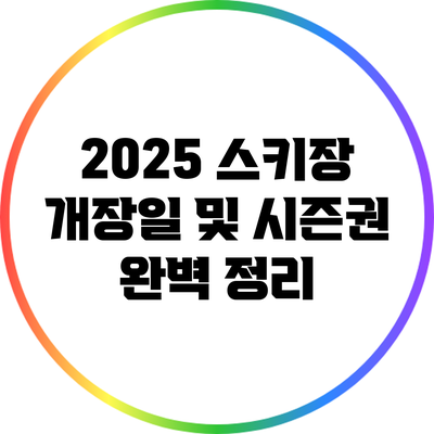 2025 스키장 개장일 및 시즌권 완벽 정리