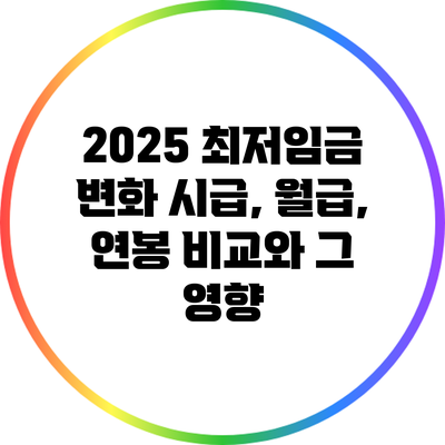2025 최저임금 변화: 시급, 월급, 연봉 비교와 그 영향