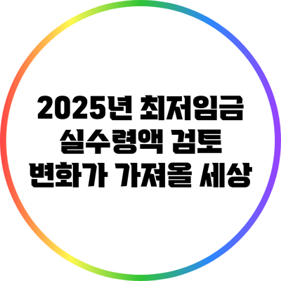 2025년 최저임금 실수령액 검토: 변화가 가져올 세상