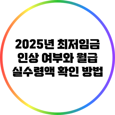 2025년 최저임금 인상 여부와 월급 실수령액 확인 방법