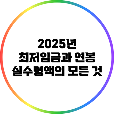 2025년 최저임금과 연봉 실수령액의 모든 것