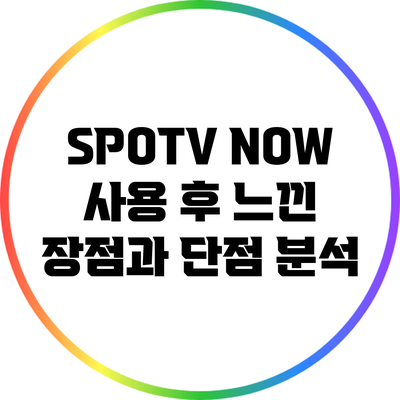 SPOTV NOW 사용 후 느낀 장점과 단점 분석