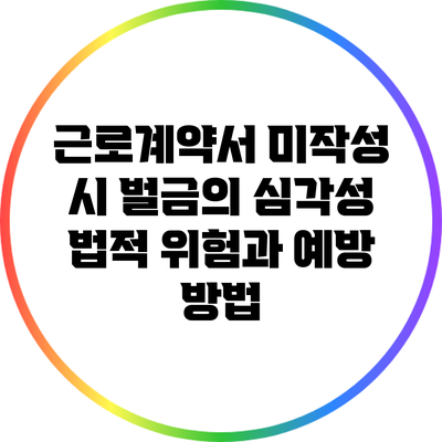 근로계약서 미작성 시 벌금의 심각성: 법적 위험과 예방 방법