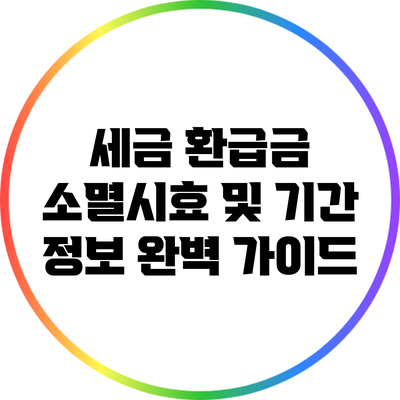 세금 환급금 소멸시효 및 기간 정보 완벽 가이드
