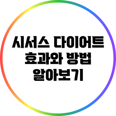 시서스 다이어트: 효과와 방법 알아보기
