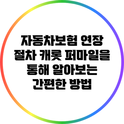 자동차보험 연장 절차: 캐롯 퍼마일을 통해 알아보는 간편한 방법