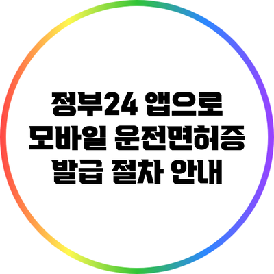 정부24 앱으로 모바일 운전면허증 발급 절차 안내
