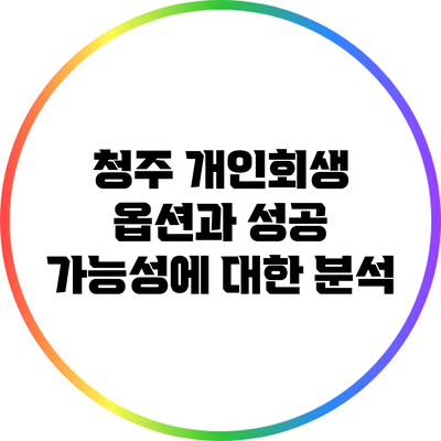 청주 개인회생: 옵션과 성공 가능성에 대한 분석