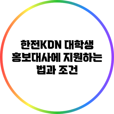 한전KDN 대학생 홍보대사에 지원하는 법과 조건