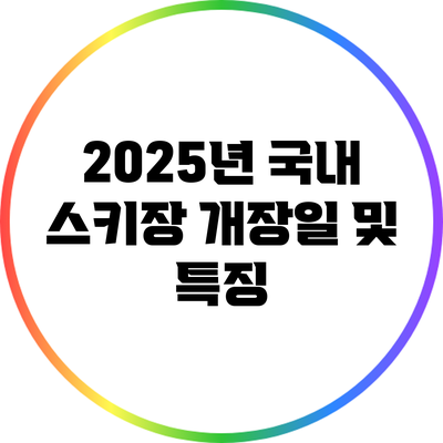 2025년 국내 스키장 개장일 및 특징