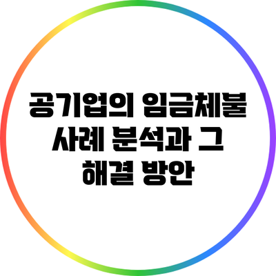 공기업의 임금체불 사례 분석과 그 해결 방안