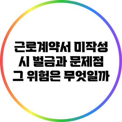 근로계약서 미작성 시 벌금과 문제점: 그 위험은 무엇일까?