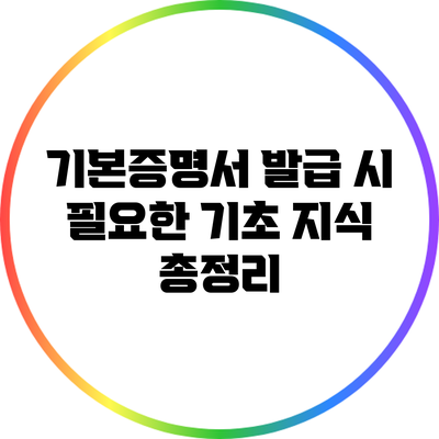 기본증명서 발급 시 필요한 기초 지식 총정리