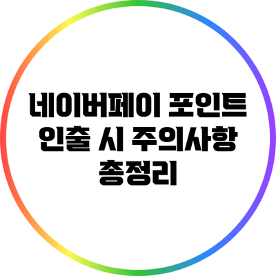 네이버페이 포인트 인출 시 주의사항 총정리