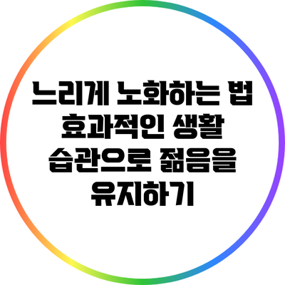 느리게 노화하는 법: 효과적인 생활 습관으로 젊음을 유지하기