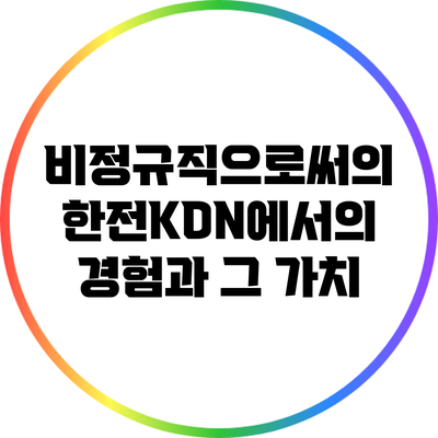 비정규직으로써의 한전KDN에서의 경험과 그 가치