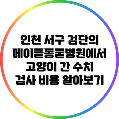인천 서구 검단의 메이플동물병원에서 고양이 간 수치 검사 비용 알아보기