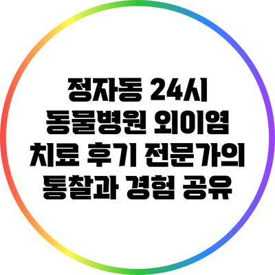 정자동 24시 동물병원 외이염 치료 후기: 전문가의 통찰과 경험 공유