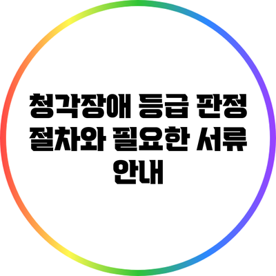 청각장애 등급 판정: 절차와 필요한 서류 안내