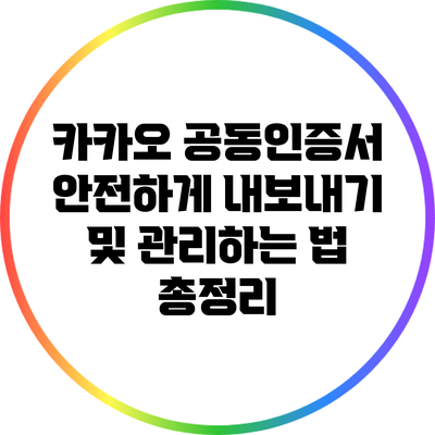 카카오 공동인증서 안전하게 내보내기 및 관리하는 법 총정리