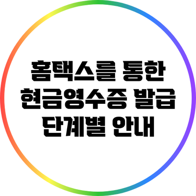 홈택스를 통한 현금영수증 발급 단계별 안내