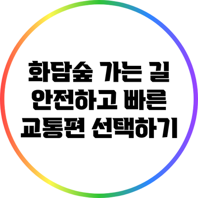 화담숲 가는 길: 안전하고 빠른 교통편 선택하기