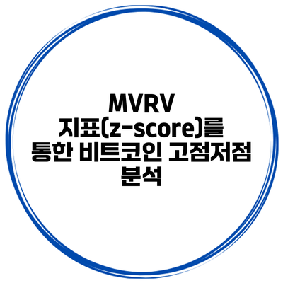 MVRV 지표(z-score)를 통한 비트코인 고점/저점 분석