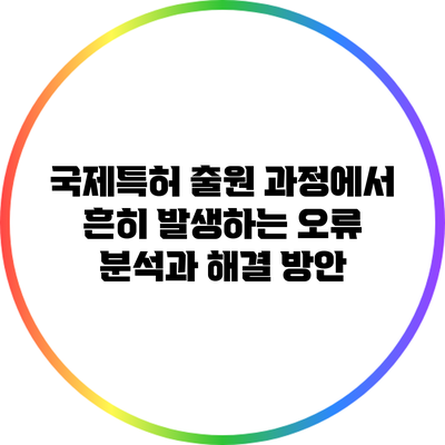 국제특허 출원 과정에서 흔히 발생하는 오류 분석과 해결 방안
