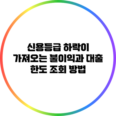 신용등급 하락이 가져오는 불이익과 대출 한도 조회 방법