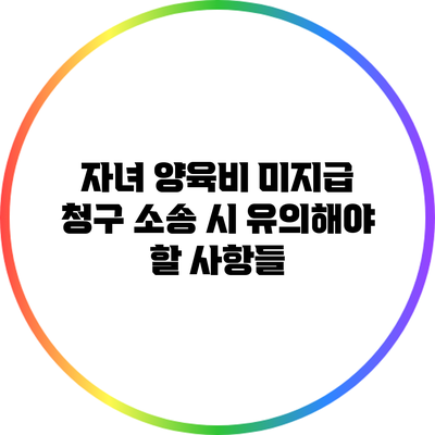 자녀 양육비 미지급 청구 소송 시 유의해야 할 사항들