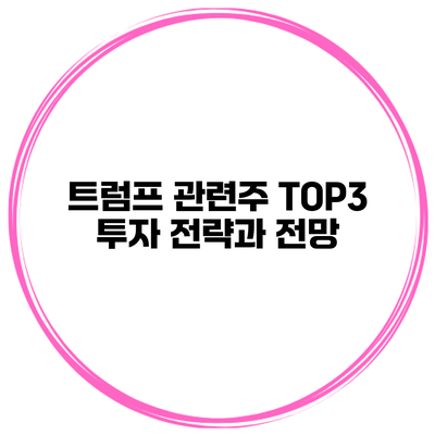 트럼프 관련주 TOP3 투자 전략과 전망